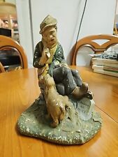 Vintage Figurine Man And Dog London 60 Miles. Very Heavy 