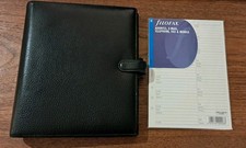 Filofax Finsbury Organiser Black Grained Leather A5 Size. Used