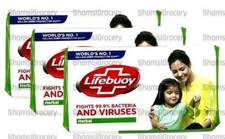 Lifebuoy Green Soap x3 Bars - Herbal Protection - SKIN CARE SOAP - FREE DELIVERY