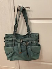 B Makowsky Leather Aqua Handbag
