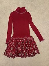 Miss Mona Mouse Size 4-5 Years red beautiful snowflake dress Tulle Sparkle Xmas 