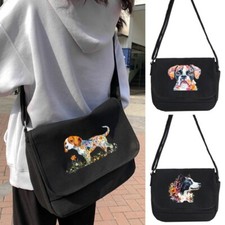 Printed Black Messenger Bags Waterproof Cross Body Shoulder Utility Travel Work