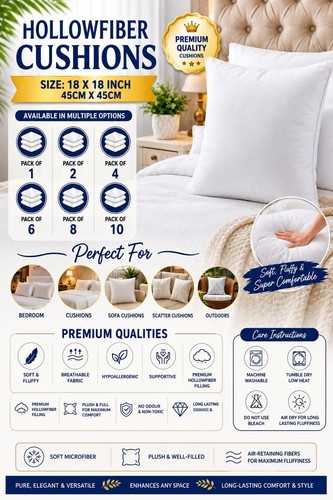 Hollowfiber cushion pads 18x18 - hollowfiber,