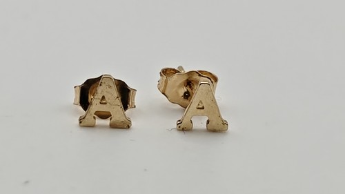 Solid 14k yellow gold letter - gold,