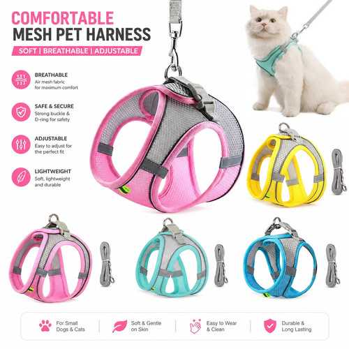 Dog harness leash - dog, set