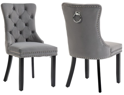 Grey velvet dining - 2,