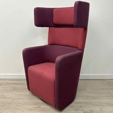 Bene PARCS Wingback Armchair, Pink / Purple, Swivel Base