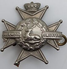 Victorian Era Sherwood Foresters Cap Badge, Antique Cap Badge, Pre-1908
