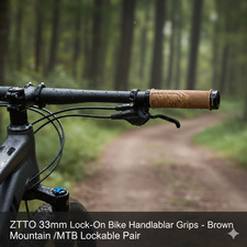ZTTO 33 mm Lock‑On Bike Handlebar Grips – Brown Mountain / MTB Lockable Pair