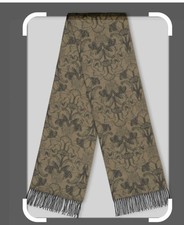 Biba Caramel & Black Iconic Logo Vintage Lily Cashmink Scarf - New - Gift