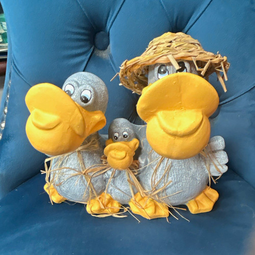 Duck family figurine ornament - figurine,
