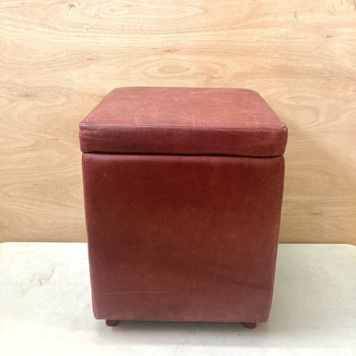 Distressed real red leather - real,