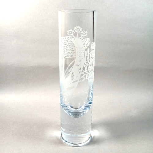 Vintage tubular glass vase - vase, ~