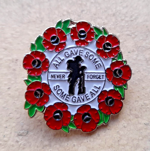 Red poppie metal enamel - poppie, pin