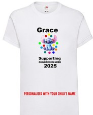Kids Spotty T Shirt Children In Need Top School Nursery Personalised Fancy Dress