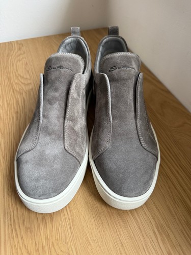 Santoni slip gray suede - slip, on