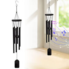 30" Wind Chimes Large Deep Tone Chapel Bells 6 Tubes Outdoor Garden Decor Black