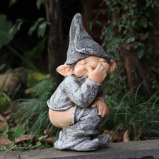 Naughty garden gnome statue - naughty,