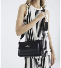 River Island's Women's Black Monogram Faux Suede Cross Body Bag  Black ????