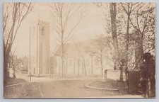 RPPC St Matthews Church Chapel Allerton Leeds Street View Tram Tracks c1910