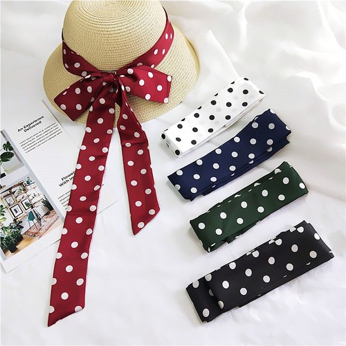 Skinny long ribbon scarf - ribbon,