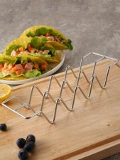 1pc Stainless Steel Taco Holder Rack Minimalist Wave Shape Food Holder Stand Har