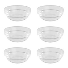 Glass Condiment Dishes Set of 6 Small Bowls for Dips Sauce Pots for Serving M&W