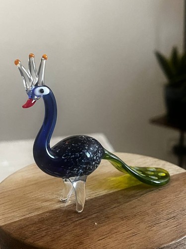 Dark blue peacock glass - blue,