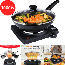 1000W Single Hot Plate Electric Cooker Hob Table Top Cooker Heat Camping Stove