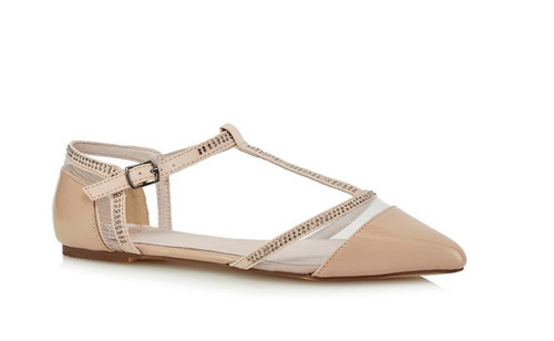 Faith nude pink patent flat - pink,