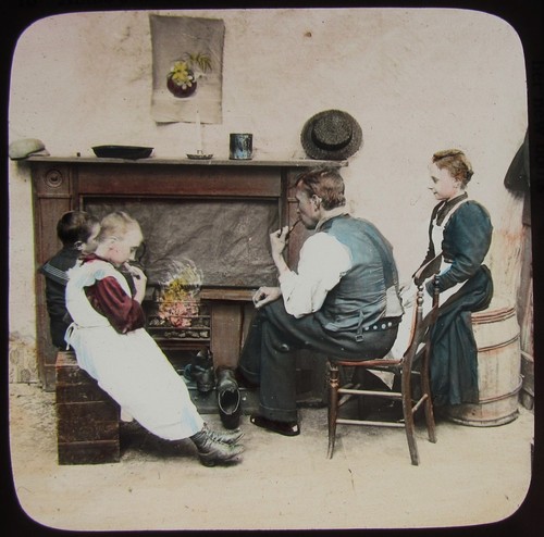 Glass magic lantern slide - glass,