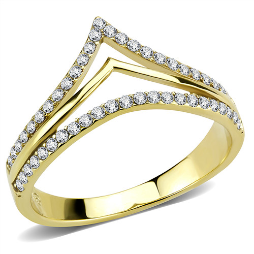 Ladies gold wishbone ring - , band