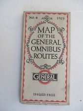 MAP OF THE LONDON GENERAL OMNIBUS ROUTES 1929. FREE UK POSTAGE