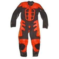 Baby Biker Speed Demon Kids Motorcycle MiniMoto Half Leather Race Suit Red T