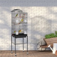 Roof Top Parrot Cage Bird Cage with Stand & Toys for Budgie/Cockatiel Parakeet