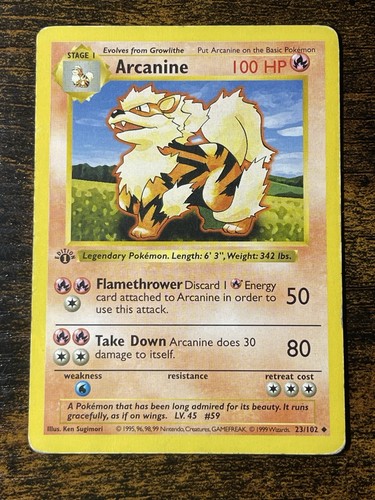 Arcanine 102 1st - arcanine, 23/102-