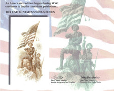 B223 BEP Souvenir Card Savings Bond 1997 Mint WWI Era Soldiers Flag