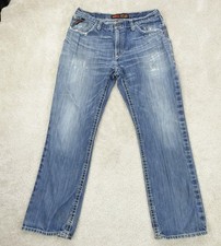 Ariat FR M4 Jeans Mens W 36 x L 30 Workwear Bootcut Low Rise Distressed Blue Y2K