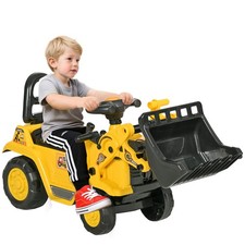 HOMCOM Ride-On Bulldozer Toddler Digger Excavator Scooter Storage Cart