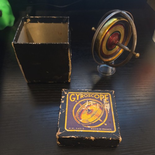 Vintage french gyroscope toy - french,