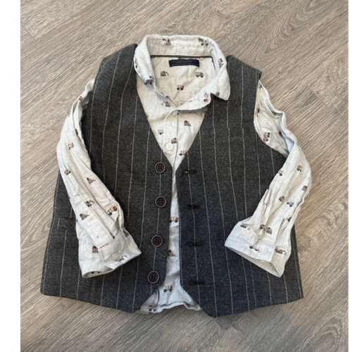 Boys page boy grey pinstripe - grey,