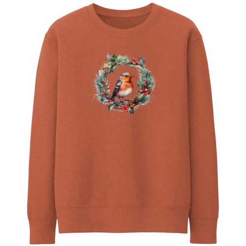 Christmas robin wreath womens - robin,