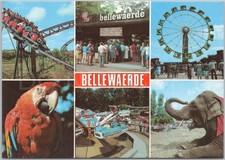 Vintage Postcard Amusement Park Roller Coaster Ferris Wheel Ypres Belgium