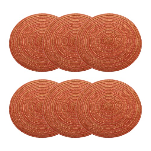 6pcs round braided placemats - 6pcs,