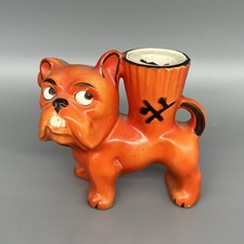 Vintage Retro Bonzo The Dog style bulldog Orange Ceramic Figure Ornament Foreign