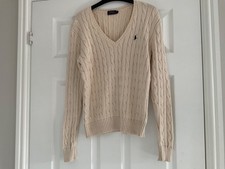 Ladies size L Ralph Lauren polo v neck cotton jumper bnwot