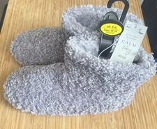George Ladies Grey Borg Fleece Slipper Boots Uk Size 5-6 Euro 38-39
