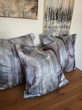 Set Of 3 New, Handmade Cushion Covers.  In Clarke & Clarke  " Tessuto " Fabric