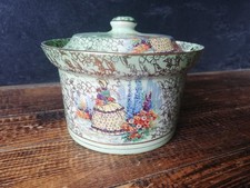 vintage Crinoline Lady Preserve Pot / sugar bowl or jam pot