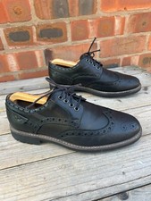 mens CLARKS wingtip brogues - uk 9 G commando soles good condition ( ref 1965 )